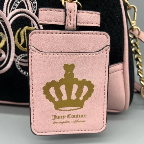 Juicy Couture Juicy Lovers Club Bowler Crossbody Handbag Black Pink NWT - Picture 6 of 8
